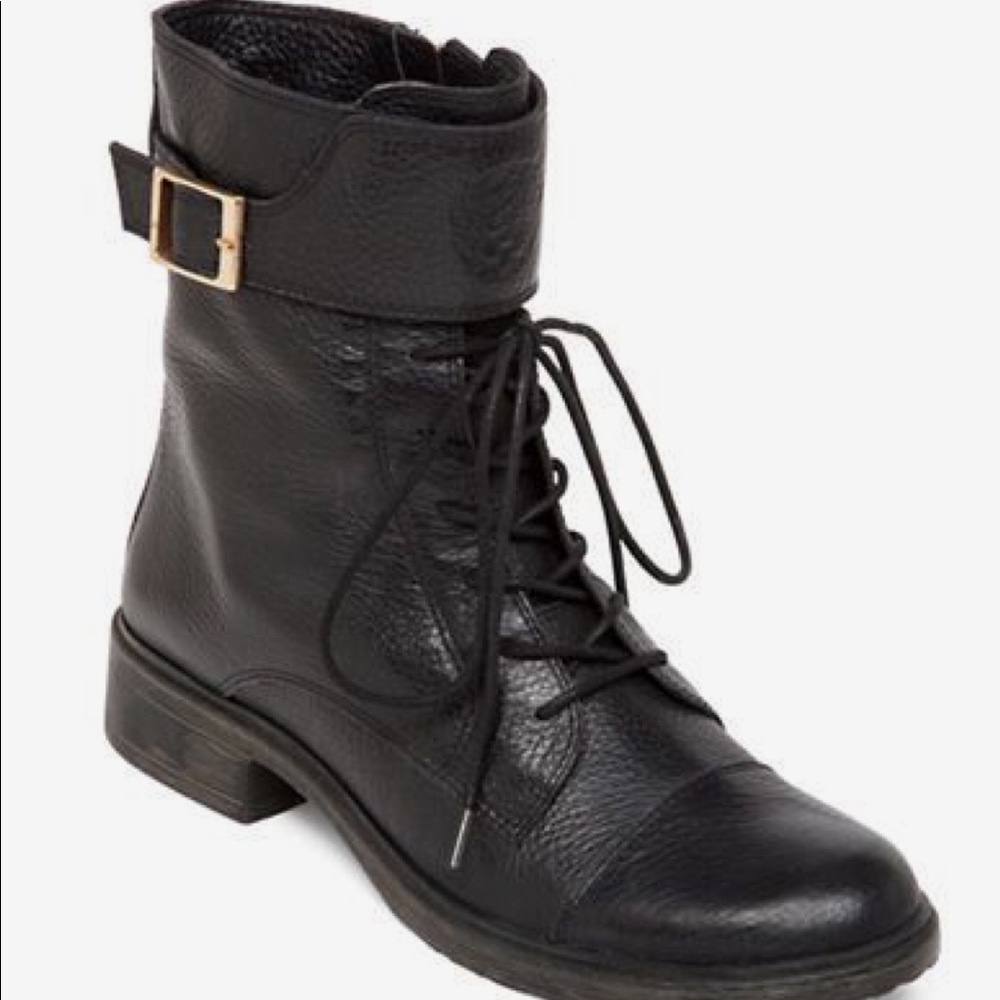 Black Combat Boots Vince Camuto Taryn Military 7.5
